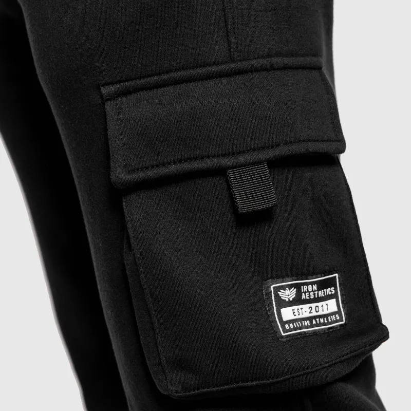 Pantaloni de trening bărbați Iron Aesthetics Utility, negri-7