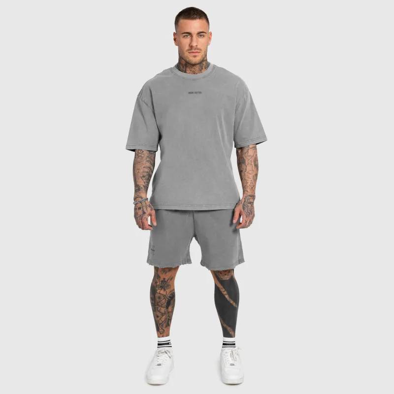 Tricou bărbați Iron Aesthetics X Washed, gri-5