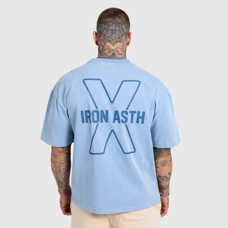 Tricou bărbați Iron Aesthetics X Washed, albastru-4