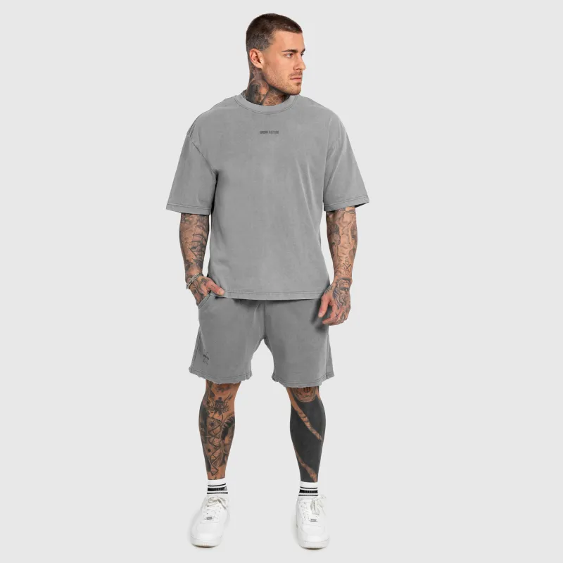 Tricou bărbați Iron Aesthetics X Washed, gri-6