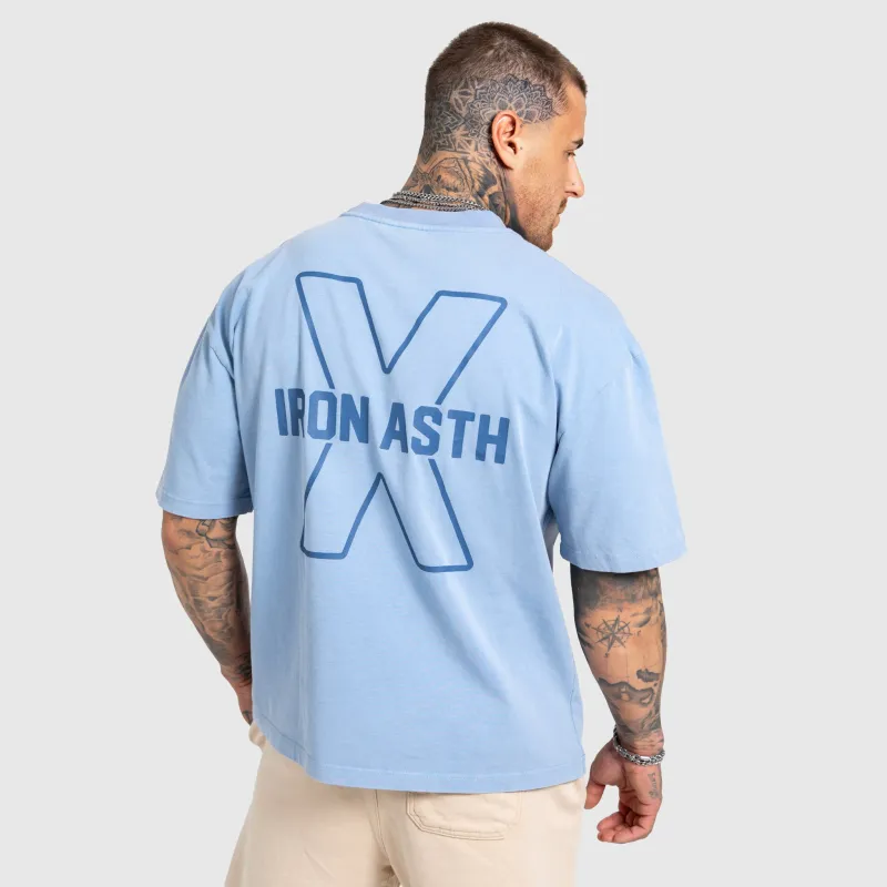 Tricou bărbați Iron Aesthetics X Washed, albastru-6