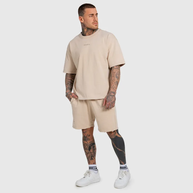 Tricou bărbați Iron Aesthetics X Washed, bej-5