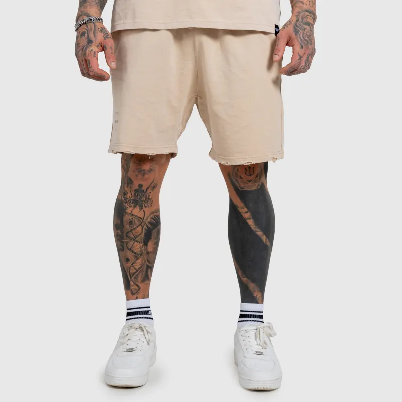 Pantaloni scurți bărbați Iron Aesthetics X Washed, bej-5