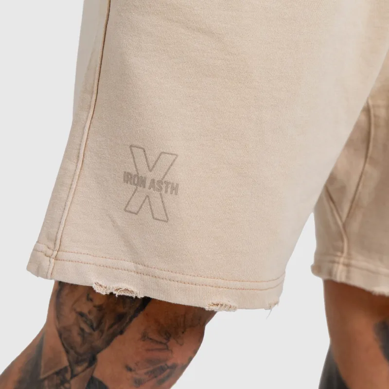Pantaloni scurți bărbați Iron Aesthetics X Washed, bej-7