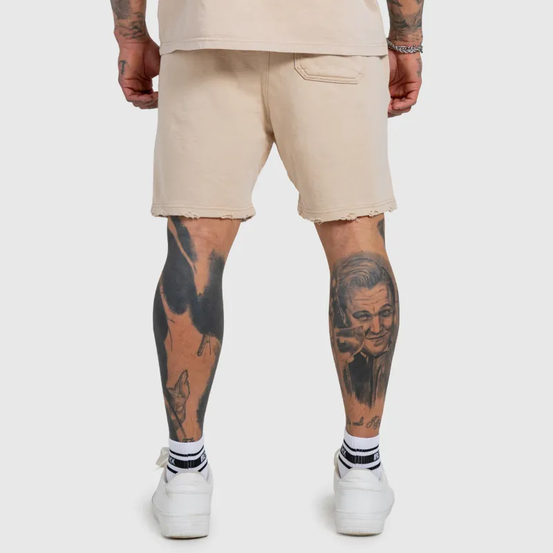 Pantaloni scurți bărbați Iron Aesthetics X Washed, bej-9
