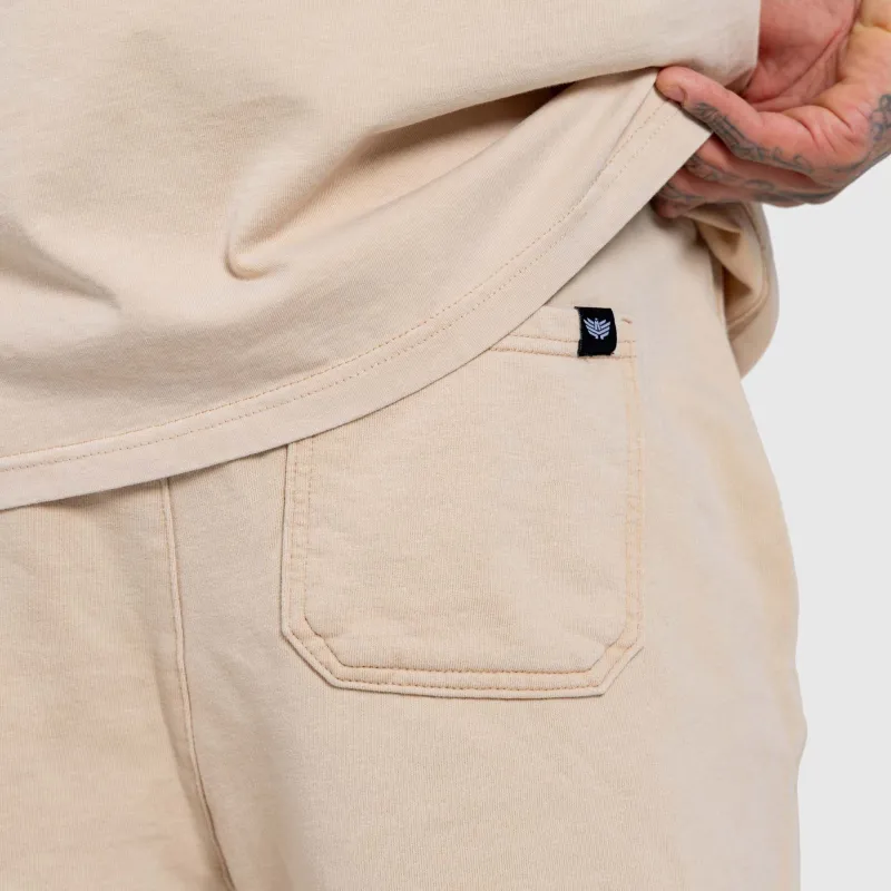 Pantaloni scurți bărbați Iron Aesthetics X Washed, bej-16