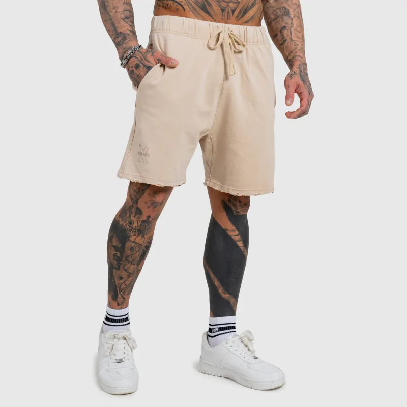 Pantaloni scurți bărbați Iron Aesthetics X Washed, bej-10