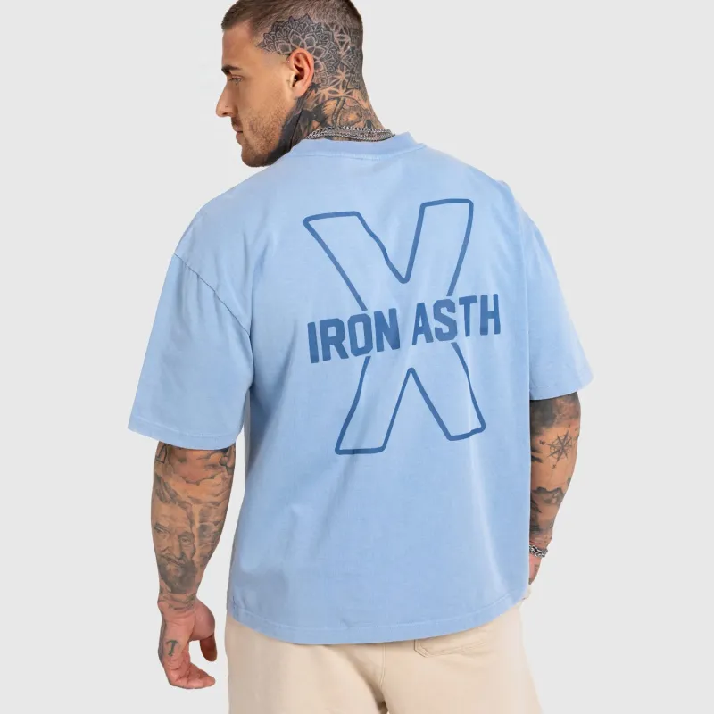 Tricou bărbați Iron Aesthetics X Washed, albastru-1
