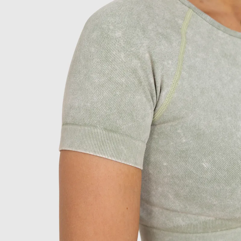 Crop top pentru damă Iron Aesthetics Faded, washed green-4