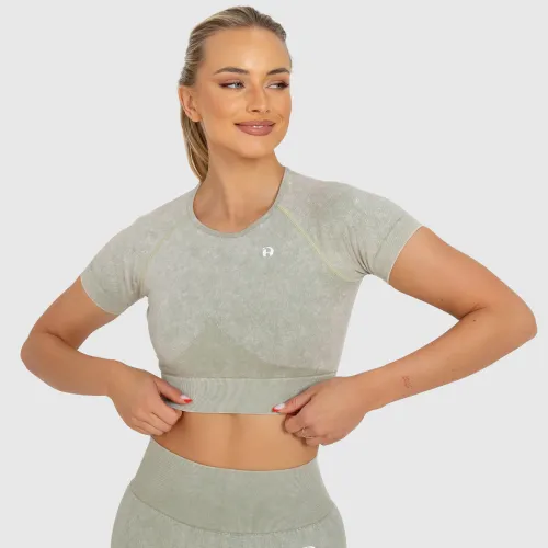 Crop top pentru damă Iron Aesthetics Faded, washed green