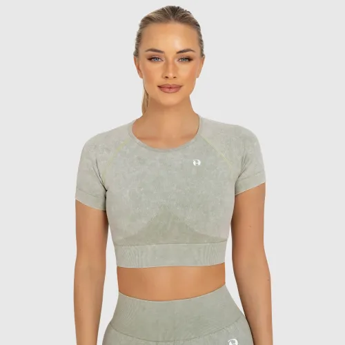 Crop top pentru damă Iron Aesthetics Faded, washed green