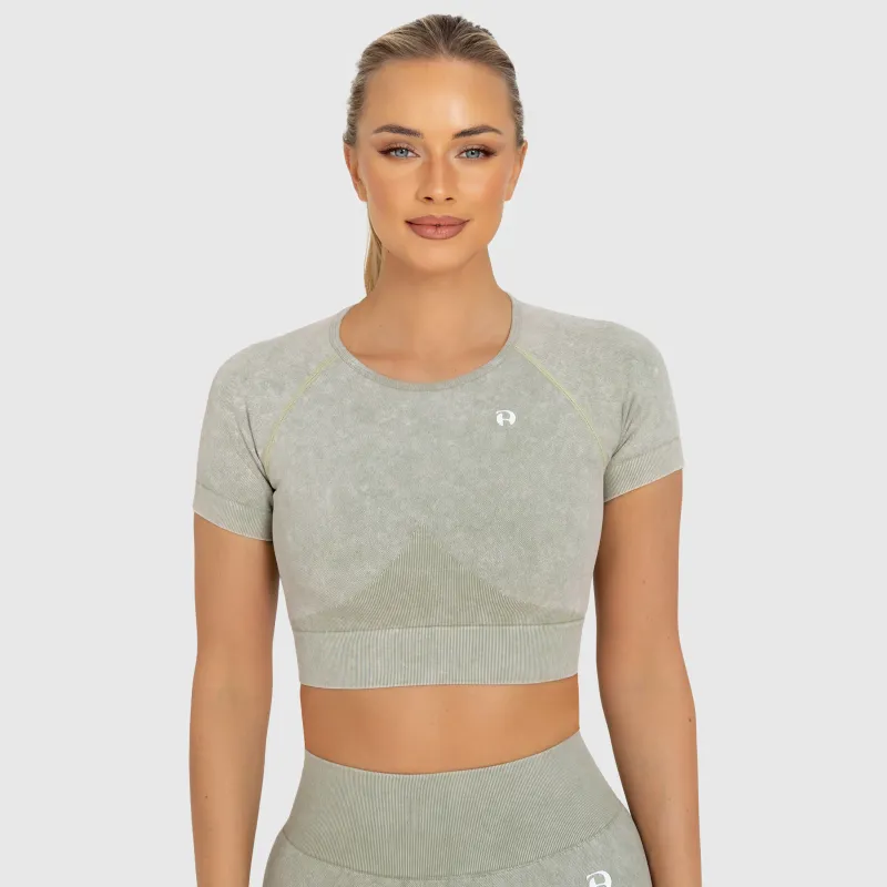 Crop top pentru damă Iron Aesthetics Faded, washed green-2