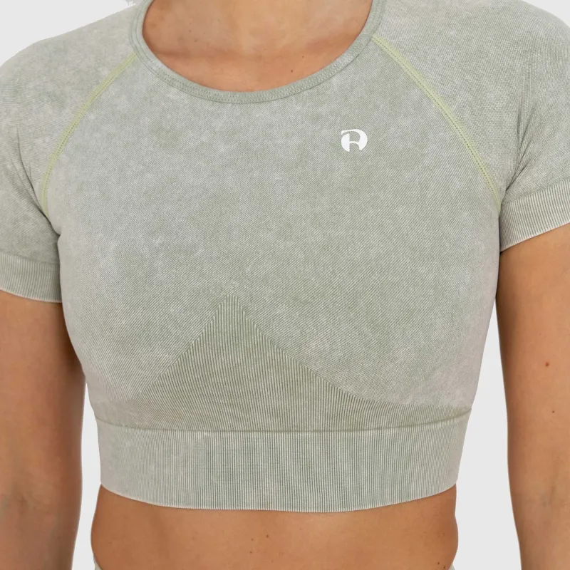 Crop top pentru damă Iron Aesthetics Faded, washed green-3