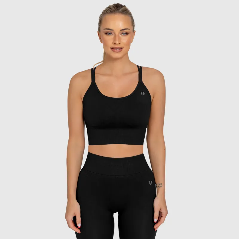 Bustiera sport damă Iron Aesthetics Ultimate, neagră-3