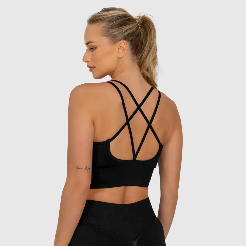 Bustiera sport damă Iron Aesthetics Ultimate, neagră-2
