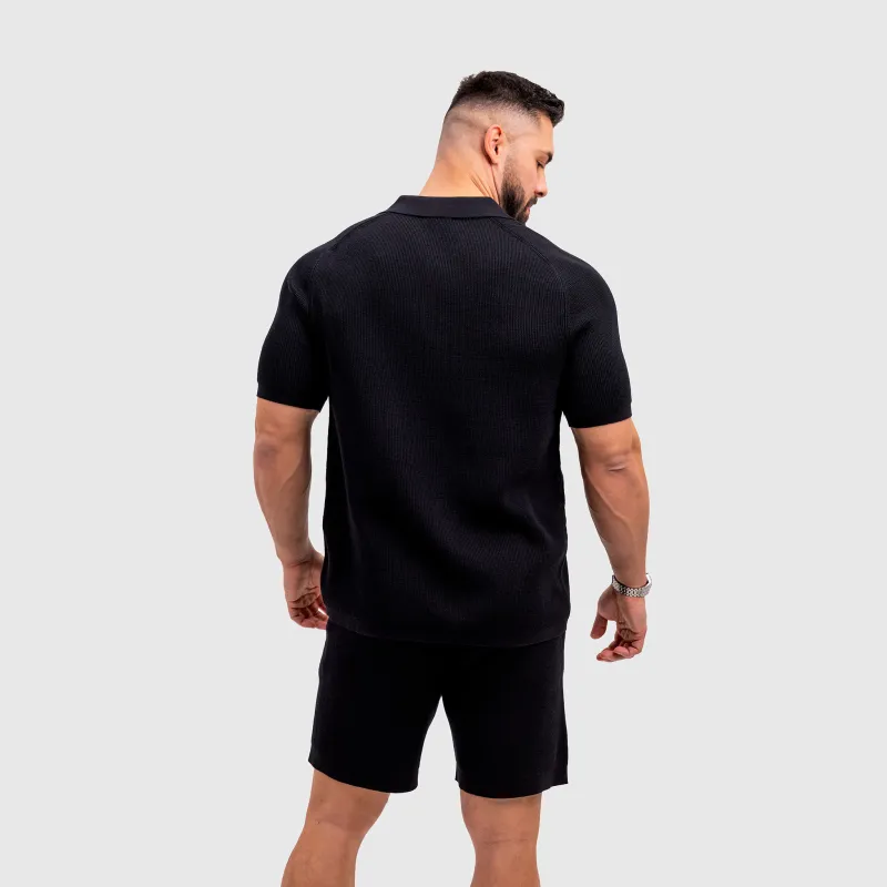 Cămașă din pâslă bărbați Iron Aesthetics Vibe, neagră-6