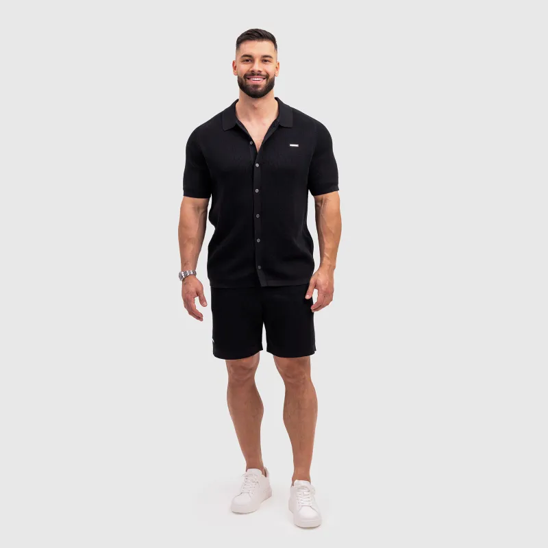 Cămașă din pâslă bărbați Iron Aesthetics Vibe, neagră-8