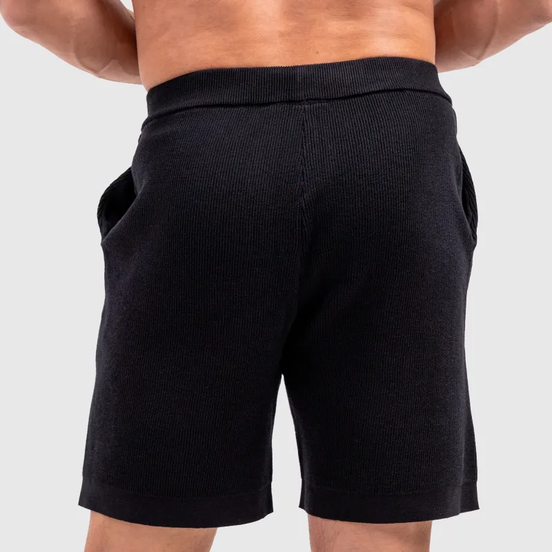 Pantaloni scurți din pâslă bărbați Iron Aesthetics Vibe, negri-5