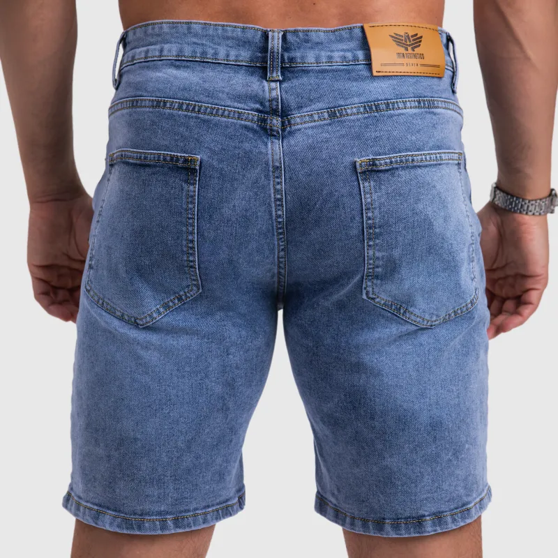 Pantaloni scurți din denim bărbați Iron Aesthetics Denim Stretch, albaștri-6