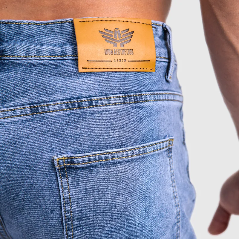 Pantaloni scurți din denim bărbați Iron Aesthetics Denim Stretch, albaștri-7
