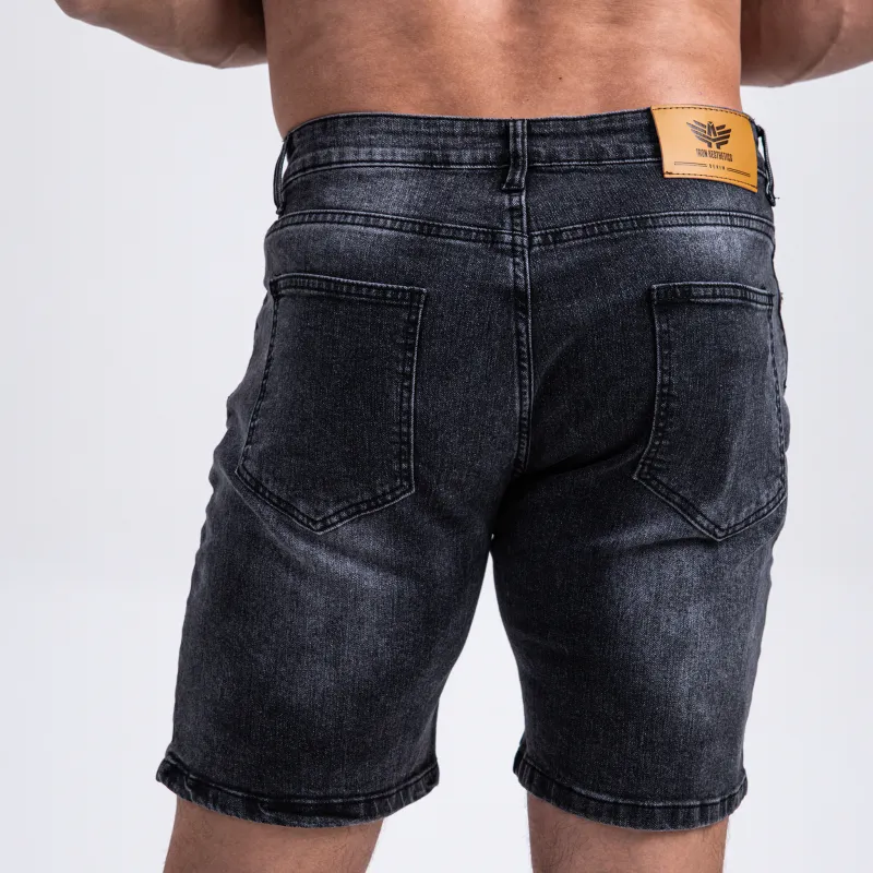 Pantaloni scurți din denim bărbați Iron Aesthetics Denim Stretch, negri-6