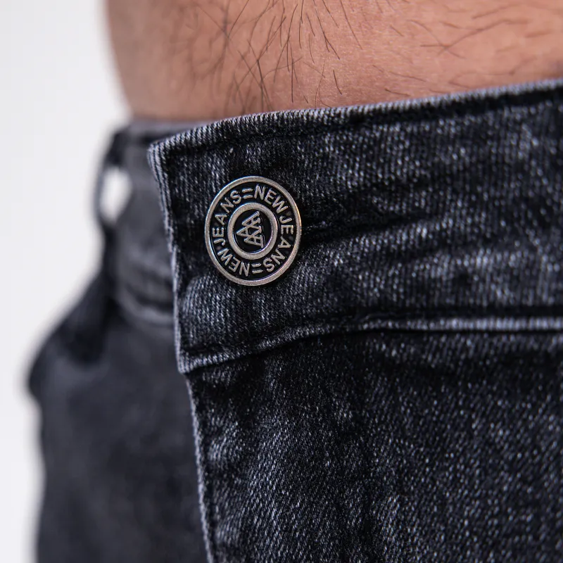 Pantaloni scurți din denim bărbați Iron Aesthetics Denim Stretch, negri-7