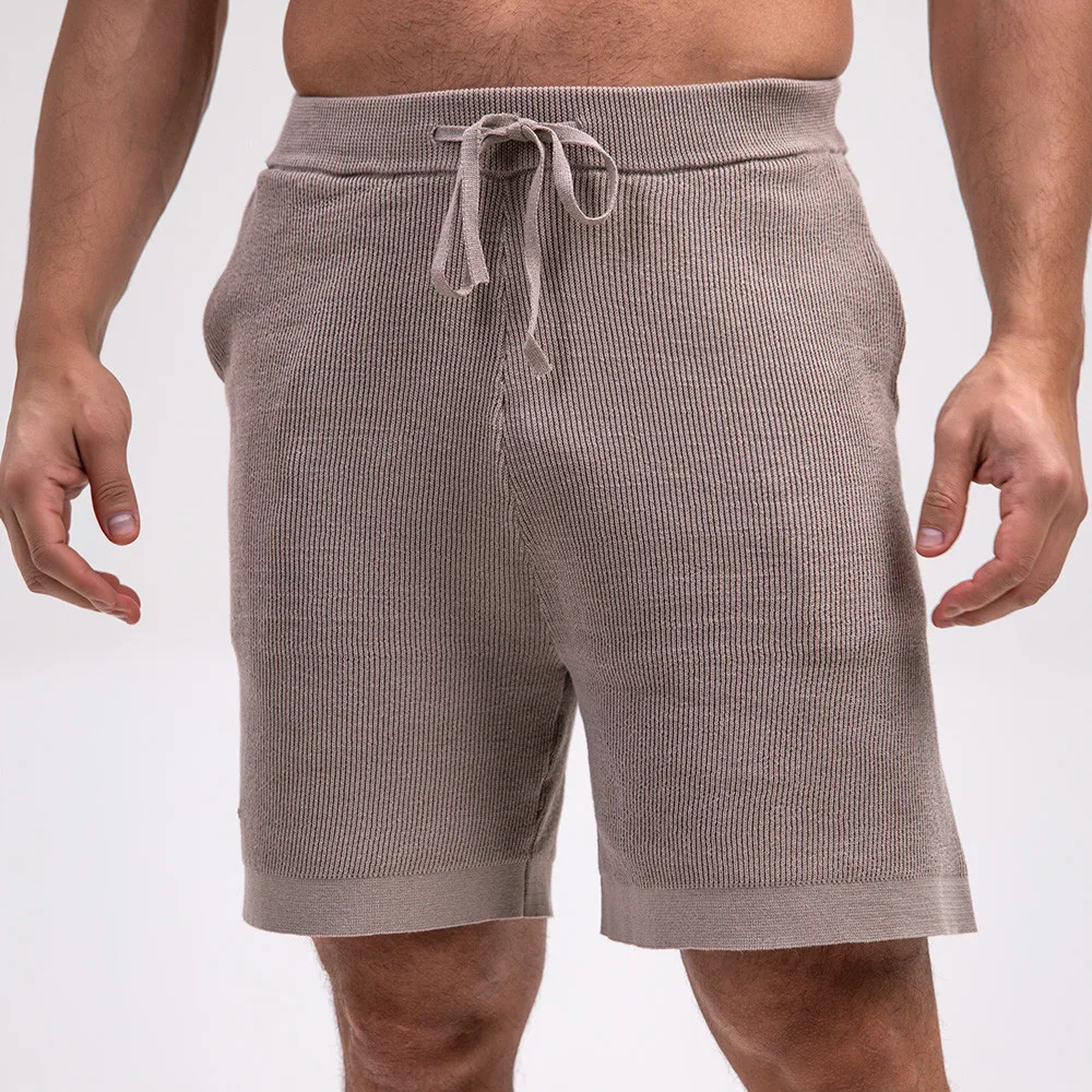 Pantaloni scurți din pâslă bărbați Iron Aesthetics Vibe, bej-1
