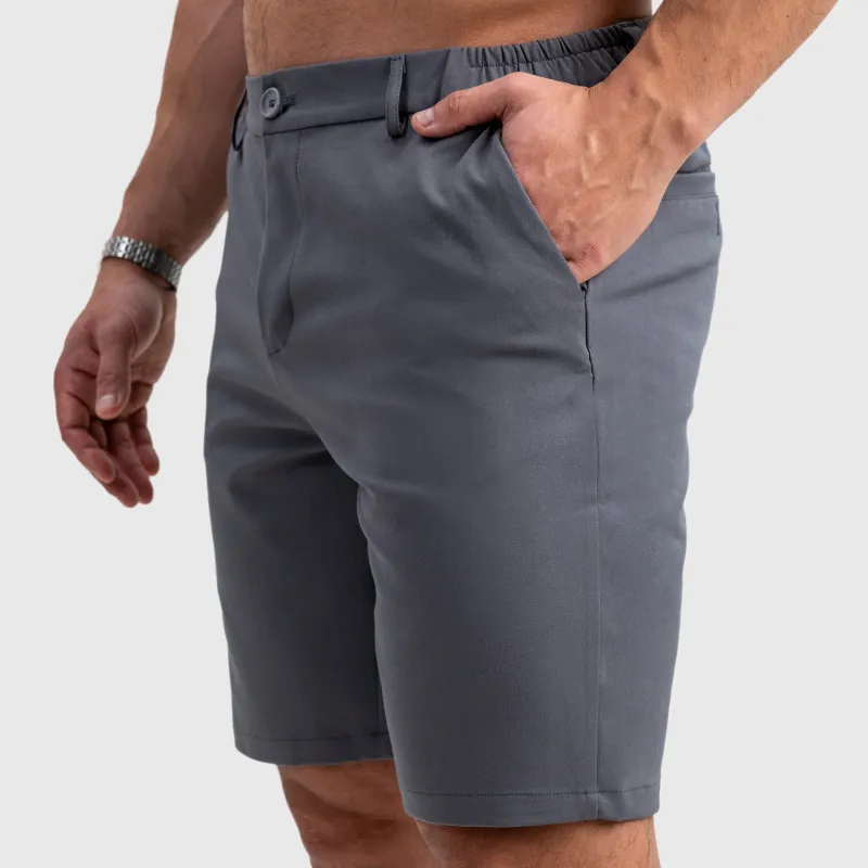 Pantaloni scurți bărbați Iron Aesthetics Chino Flex, gri-3