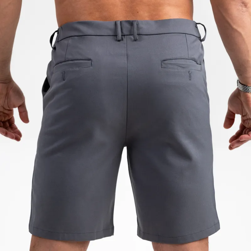 Pantaloni scurți bărbați Iron Aesthetics Chino Flex, gri-4