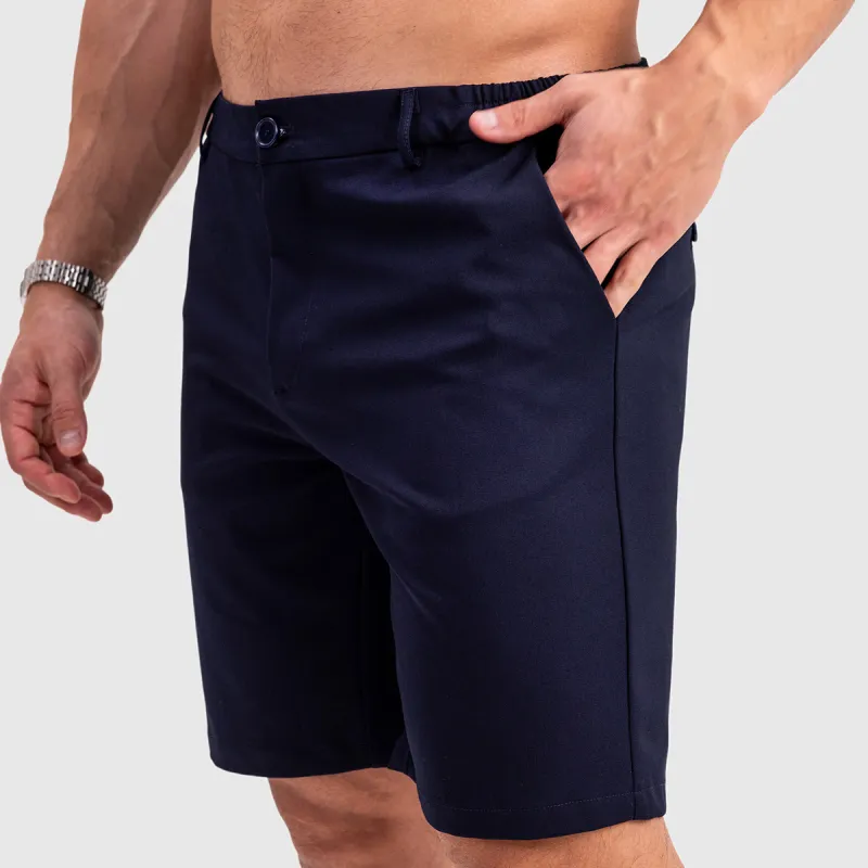 Pantaloni scurți bărbați Iron Aesthetics Chino Flex, navy-7