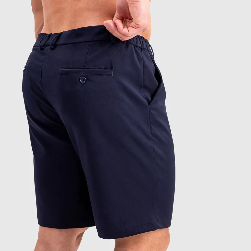 Pantaloni scurți bărbați Iron Aesthetics Chino Flex, navy-4