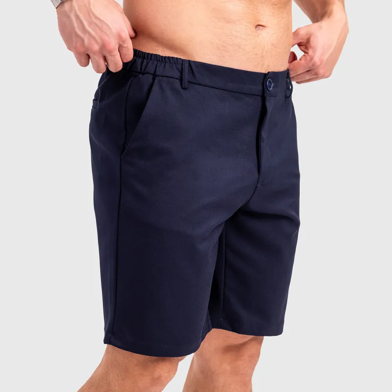 Pantaloni scurți bărbați Iron Aesthetics Chino Flex, navy-3