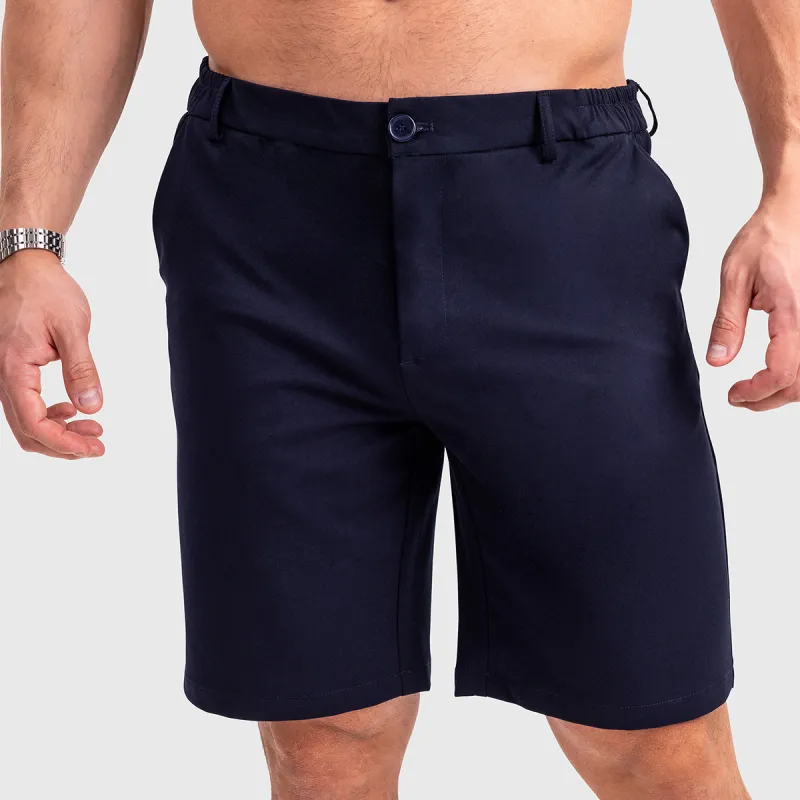 Pantaloni scurți bărbați Iron Aesthetics Chino Flex, navy-2