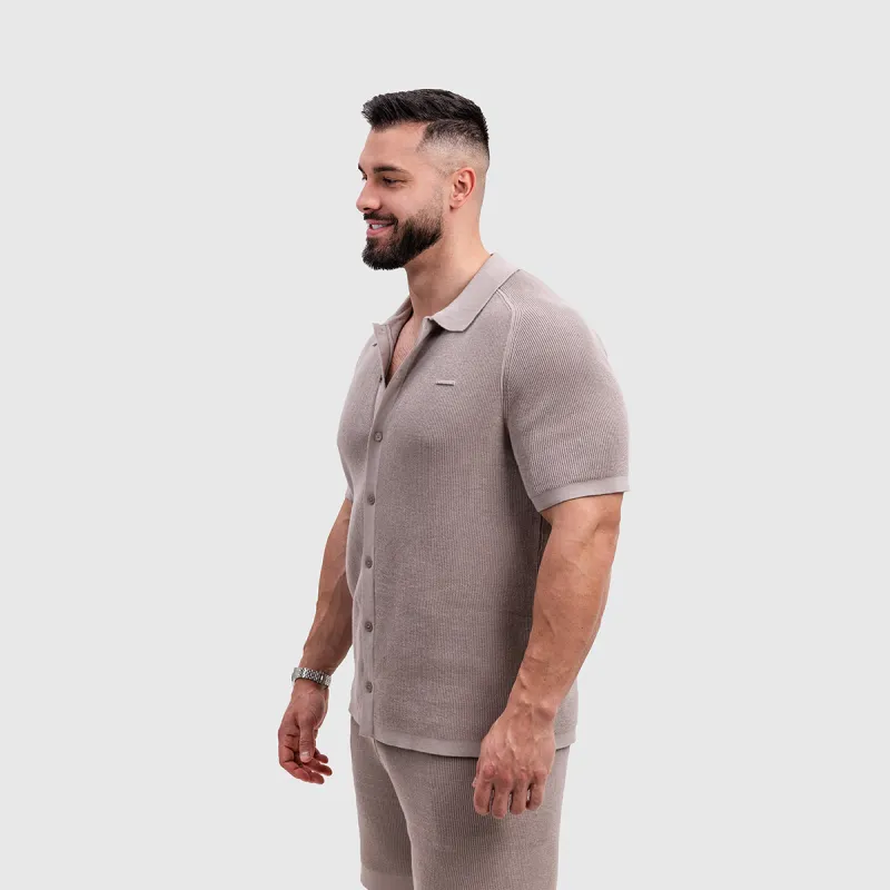 Cămașă din pâslă bărbați Iron Aesthetics Vibe, bej-4