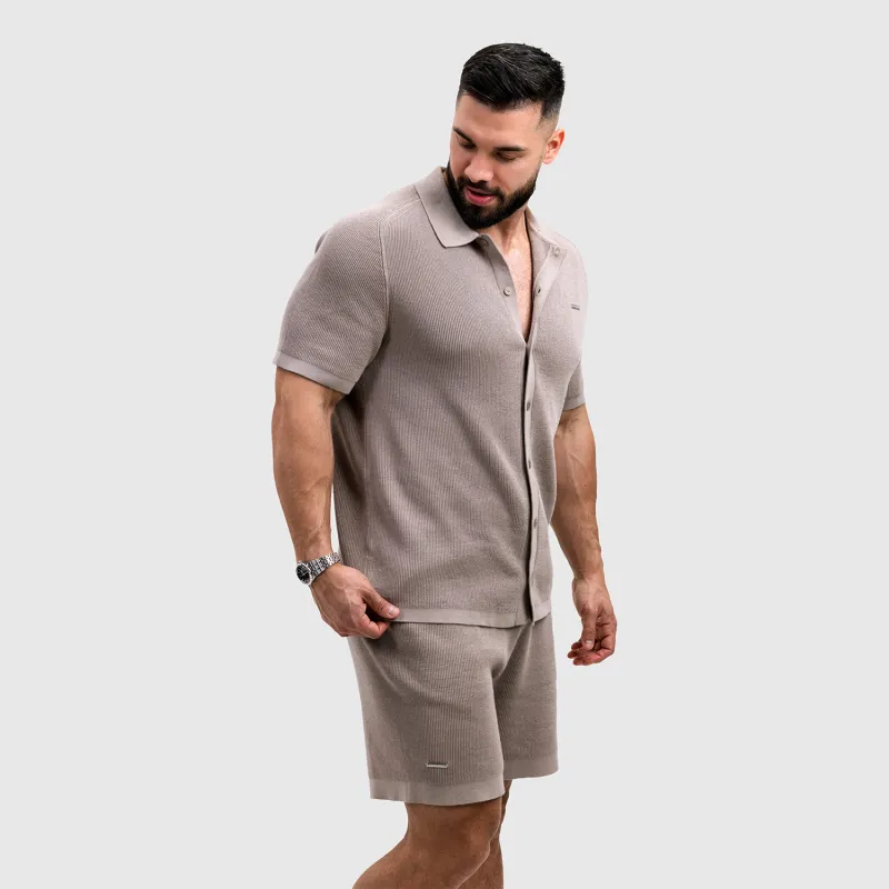Cămașă din pâslă bărbați Iron Aesthetics Vibe, bej-3