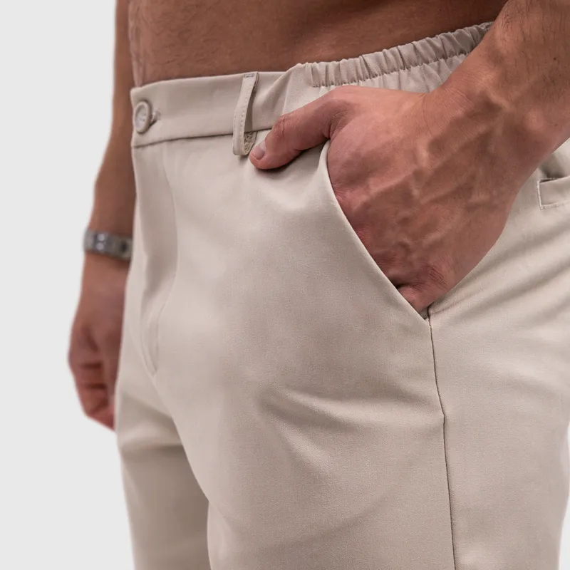 Pantaloni scurți bărbați Iron Aesthetics Chino Flex, bej-3