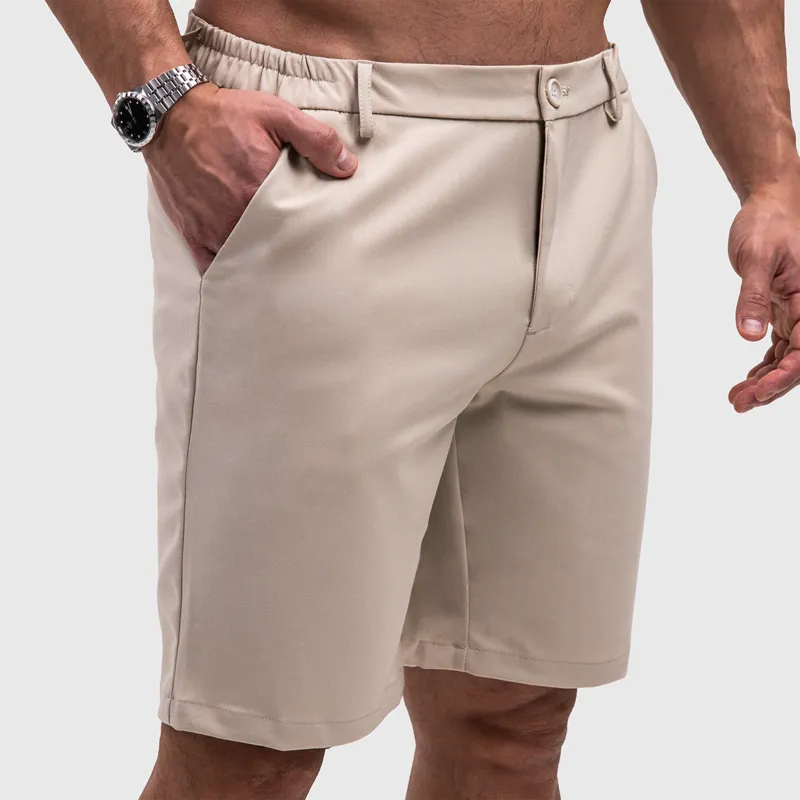 Pantaloni scurți bărbați Iron Aesthetics Chino Flex, bej-4
