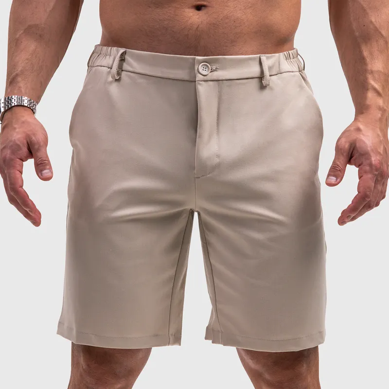 Pantaloni scurți bărbați Iron Aesthetics Chino Flex, bej-1