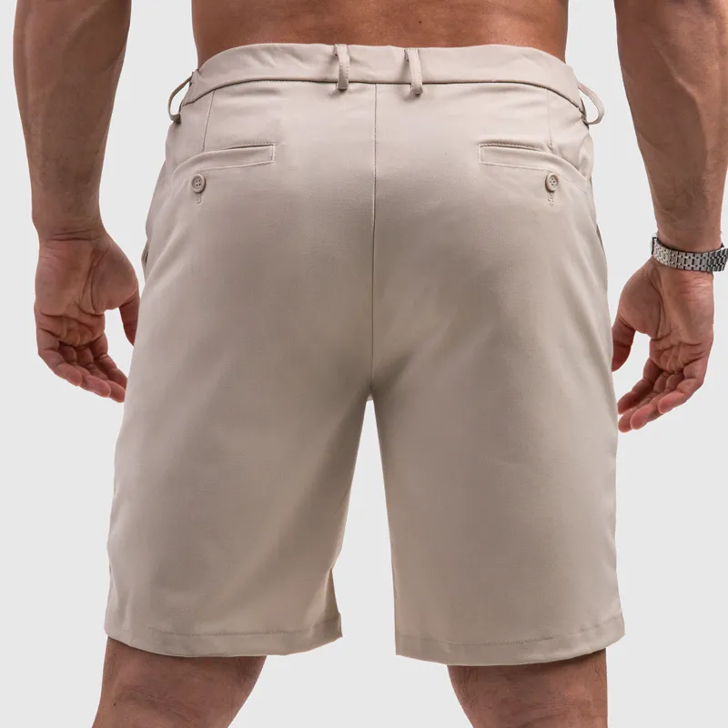 Pantaloni scurți bărbați Iron Aesthetics Chino Flex, bej-6