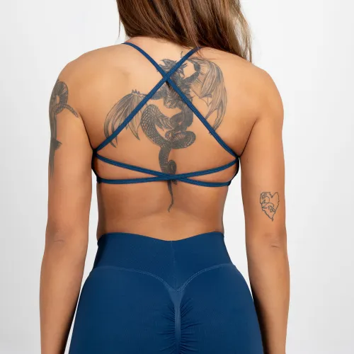 Bustieră sport Iron Aesthetics Shape, albastră midnight