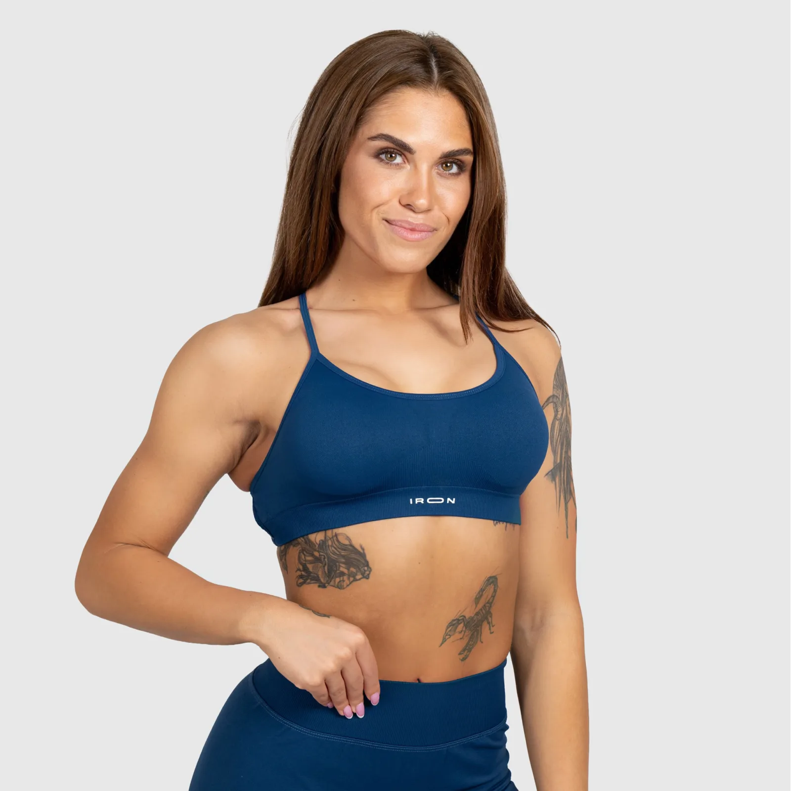 Bustieră sport Iron Aesthetics Shape, albastră midnight-1