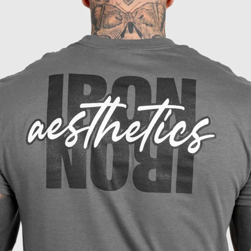 Tricou bărbați Iron Aesthetics Reflect, gri închis-5
