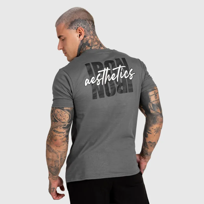 Tricou bărbați Iron Aesthetics Reflect, gri închis-6