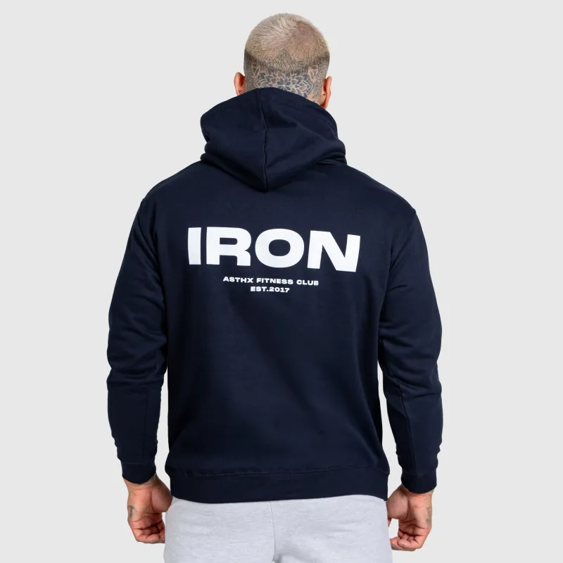 Hanorac cu glugă bărbați Iron Aesthetics Club Hoodie, navy-8