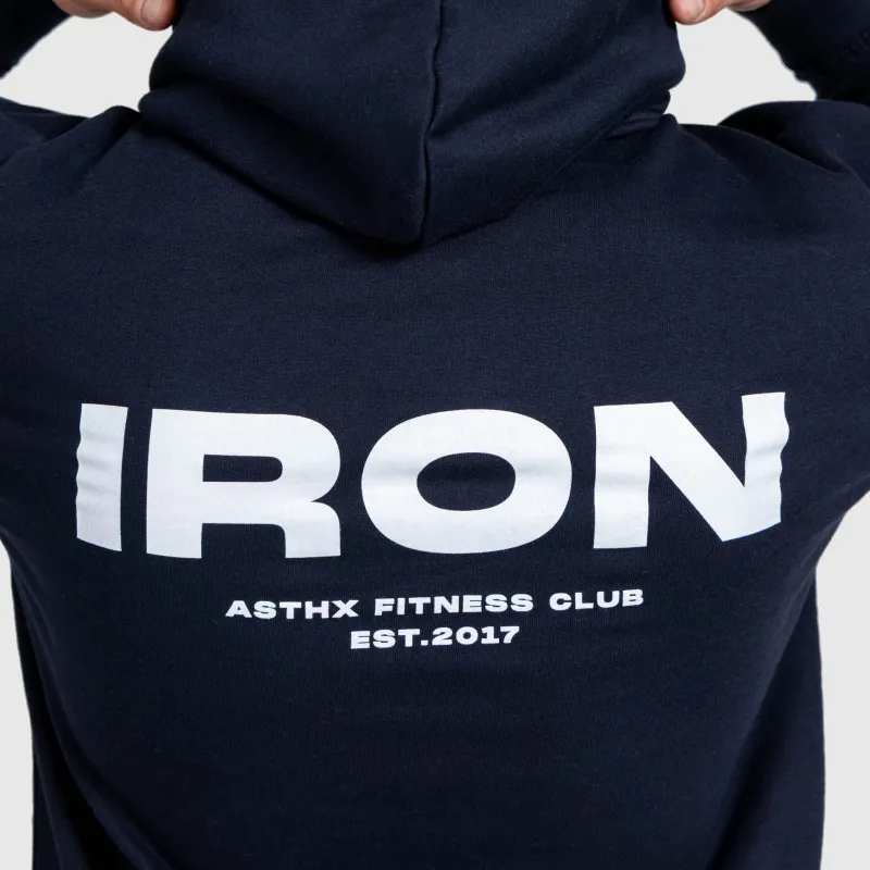 Hanorac cu glugă bărbați Iron Aesthetics Club Hoodie, navy-7