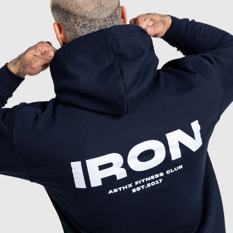 Hanorac cu glugă bărbați Iron Aesthetics Club Hoodie, navy-4