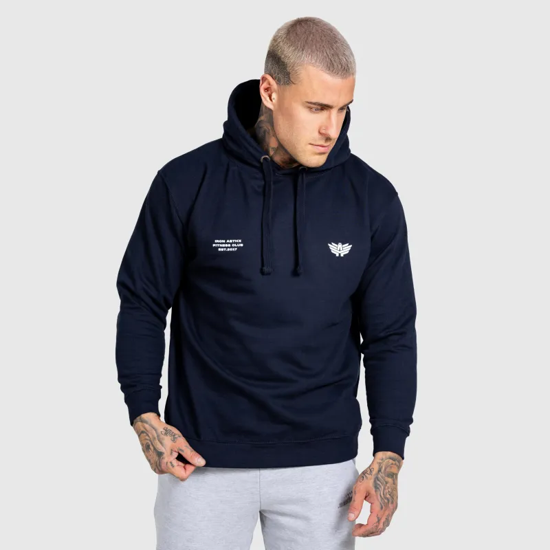 Hanorac cu glugă bărbați Iron Aesthetics Club Hoodie, navy-5