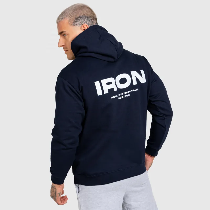 Hanorac cu glugă bărbați Iron Aesthetics Club Hoodie, navy-9