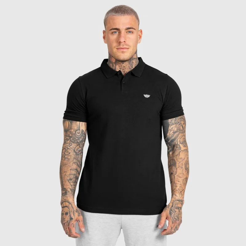 Tricou polo bărbați Iron Aesthetics Smart, negru-1