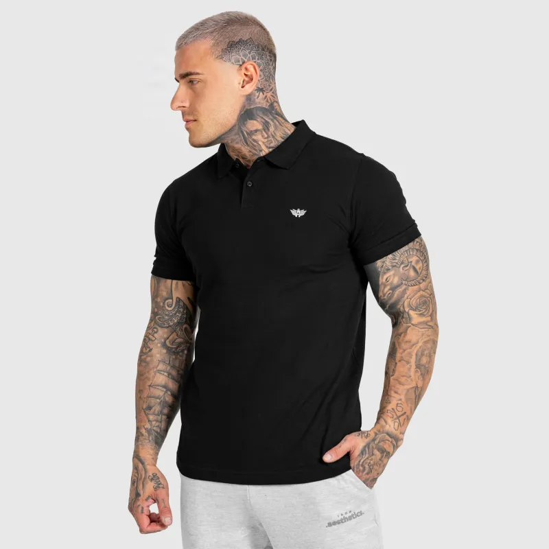 Tricou polo bărbați Iron Aesthetics Smart, negru-5